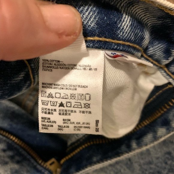 American Apparel Acid Wash High-Waist Jean Cuff Short - Picture 8 of 9